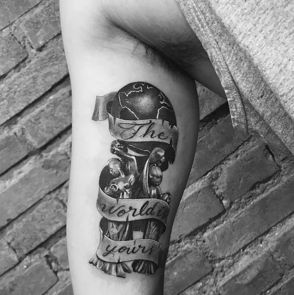The world is yours tattoo 70