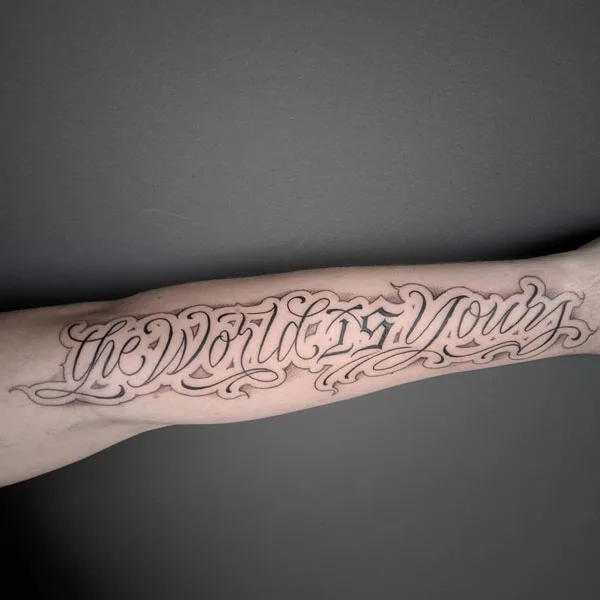 The world is yours tattoo 79