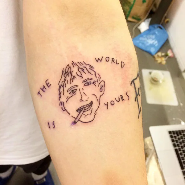 The world is yours tattoo drawing