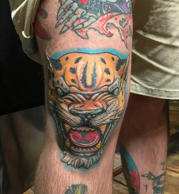 Tiger Knee Tattoo 1