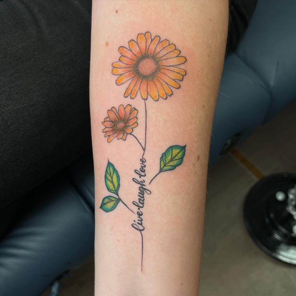 Timeless Beauty Classic Sunflower Design with Live Love Laugh