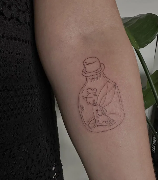 Tinkerbell Outline Tattoo 2