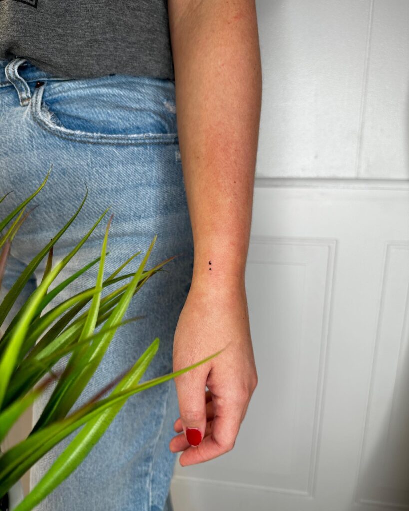 Tiny Semicolon on the Side of the Wrist: Delicate Reminder