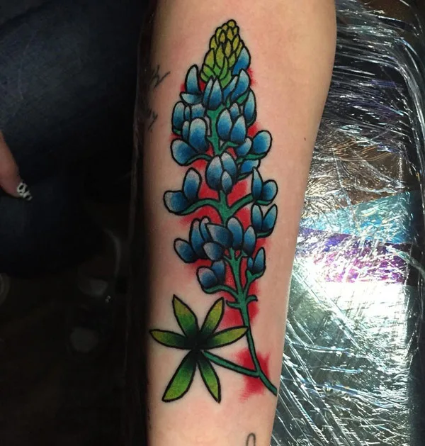 Traditional Bluebonnet tattoo