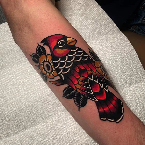 Traditional Cardinal Tattoo 2