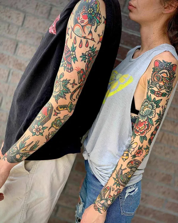 Traditional Couple Tattoo 1