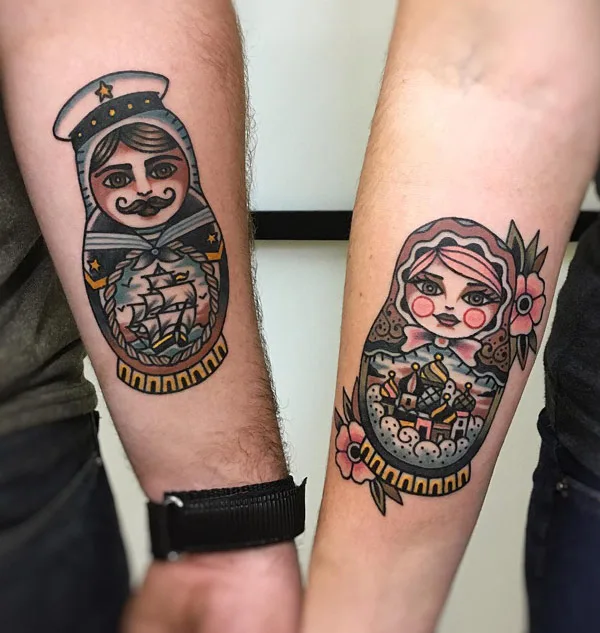 Traditional Couple Tattoo 2