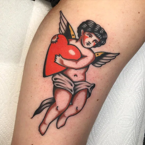 Traditional Cupid Tattoo 2