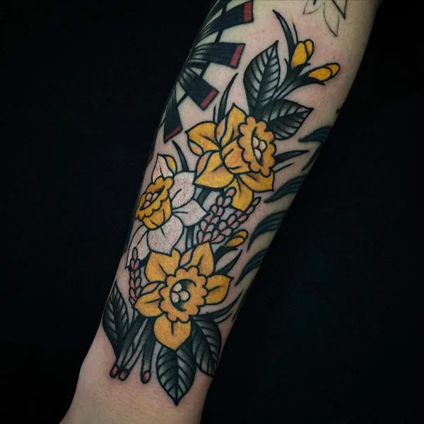 Traditional Daffodil Tattoo 1