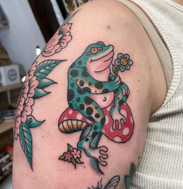 Traditional Frog Tattoo 4