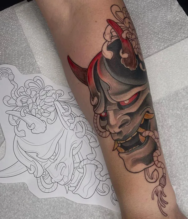 Traditional Hannya Mask Tattoo 1