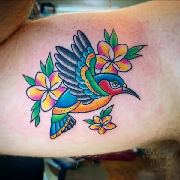 Traditional Hummingbird Tattoo 1