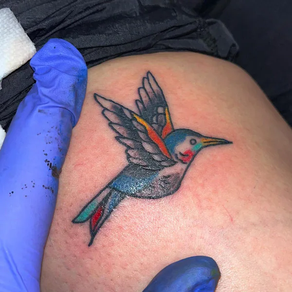 Traditional Hummingbird Tattoo 2