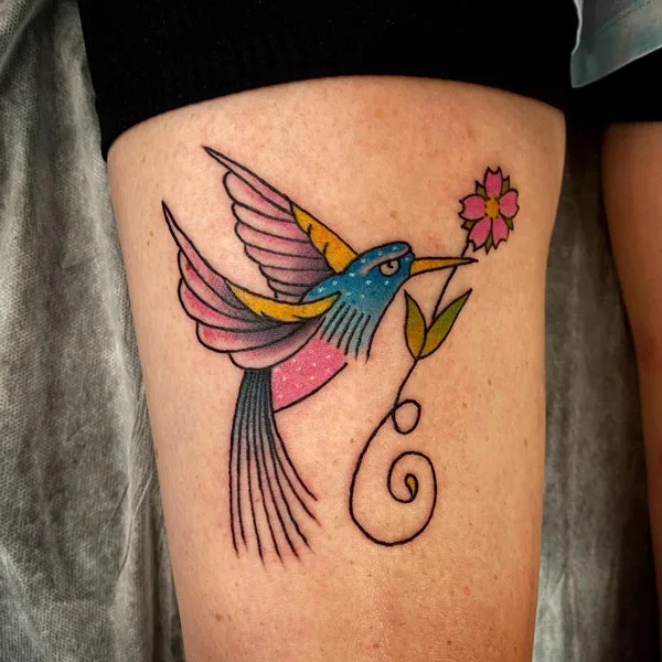 Traditional Hummingbird Tattoo 3