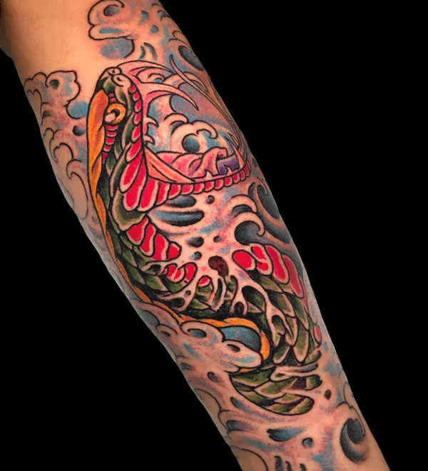 Traditional Japanese Snake Tattoo 2