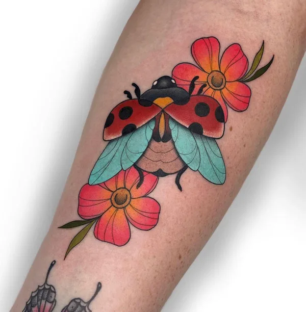 Traditional Ladybug Tattoo 1