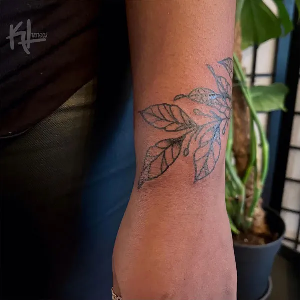 Traditional Leaf Tattoo 1