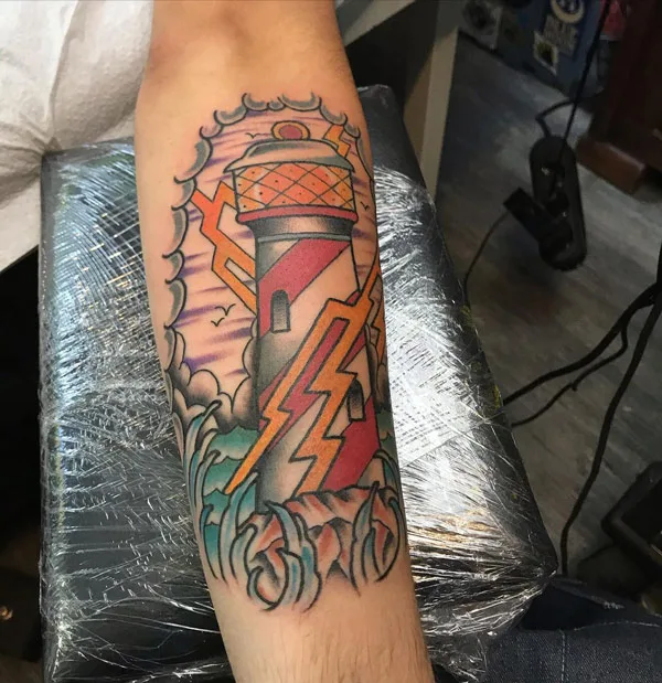 Traditional Lighthouse Tattoo 4