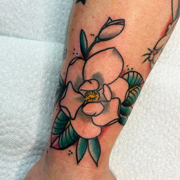 Traditional Magnolia Tattoo 1