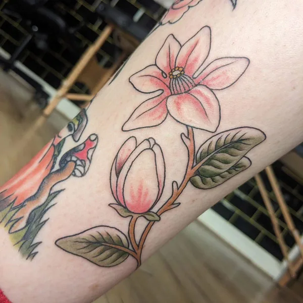 Traditional Magnolia Tattoo 2