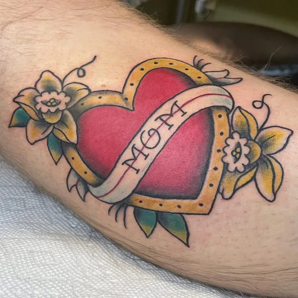 Traditional March Birth Flower Tattoo 2
