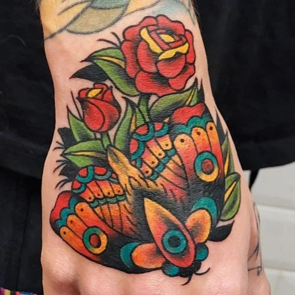 Traditional Moth Tattoo 2