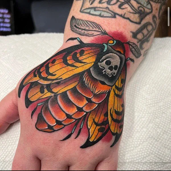 Traditional Moth Tattoo 4
