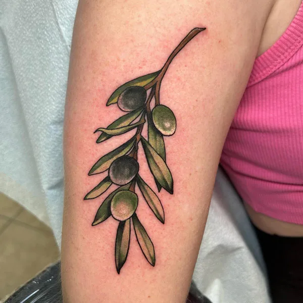 Traditional Olive Branch Tattoo 1