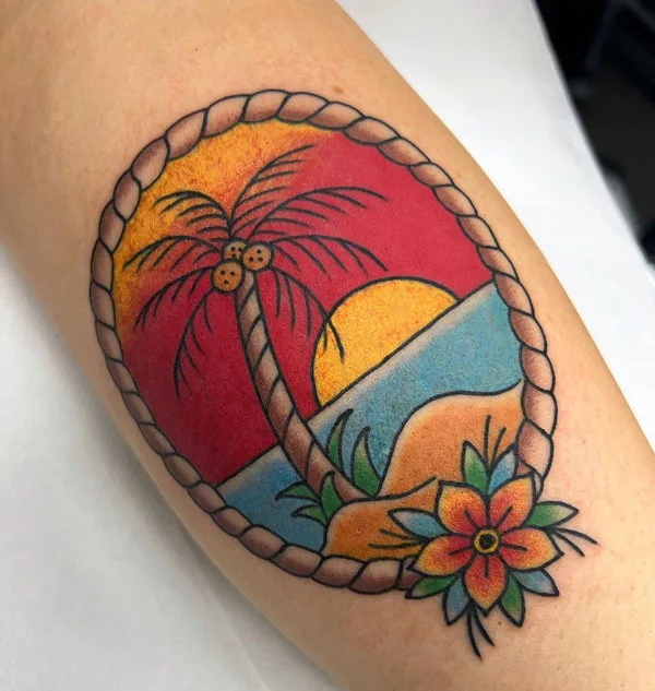 Traditional Palm Tree Tattoo 2