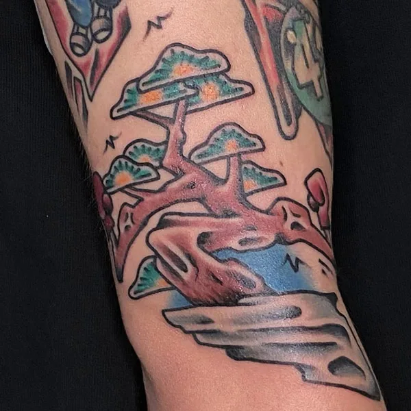 Traditional Pine Tree Tattoo
