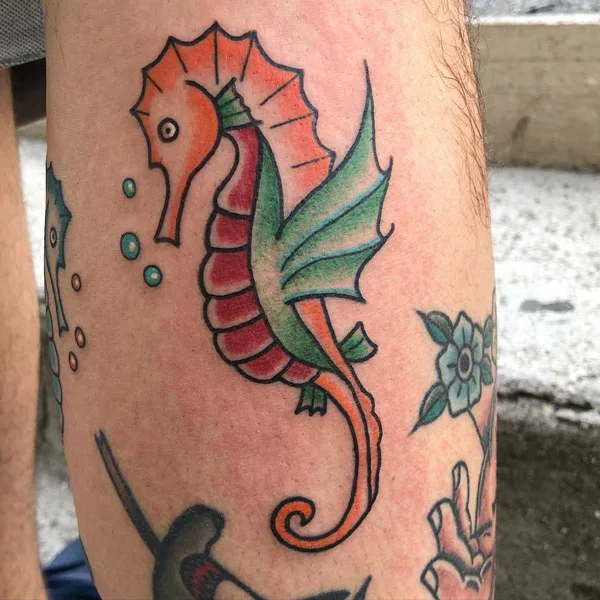 Traditional Seahorse Tattoo 1