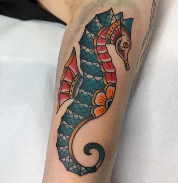 Traditional Seahorse Tattoo 2