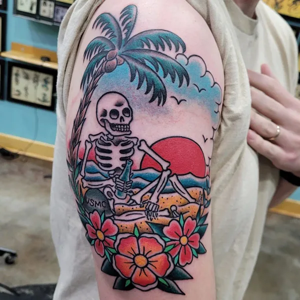 Traditional Skeleton Tattoo 1