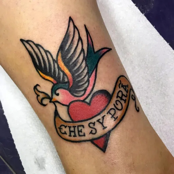 Traditional Swallow Tattoo 1