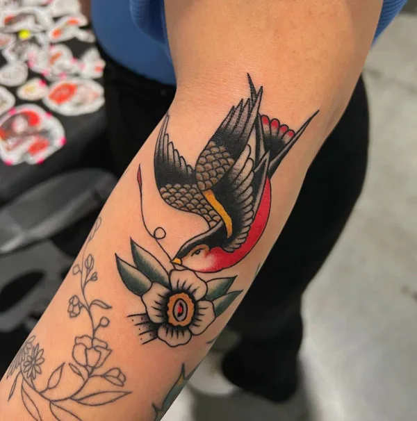 Traditional Swallow Tattoo 3