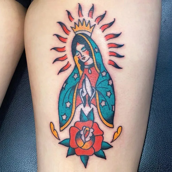 Traditional Virgin Mary Tattoo 2