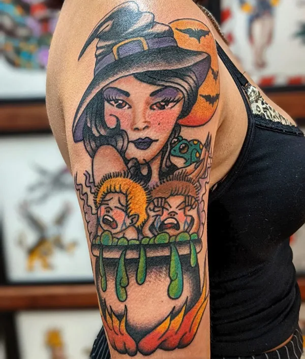 Traditional Witch Tattoo 1