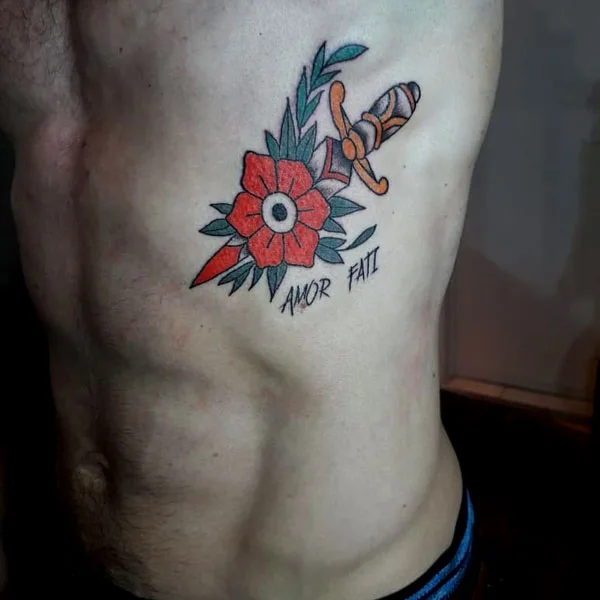 Traditional amor fati tattoo