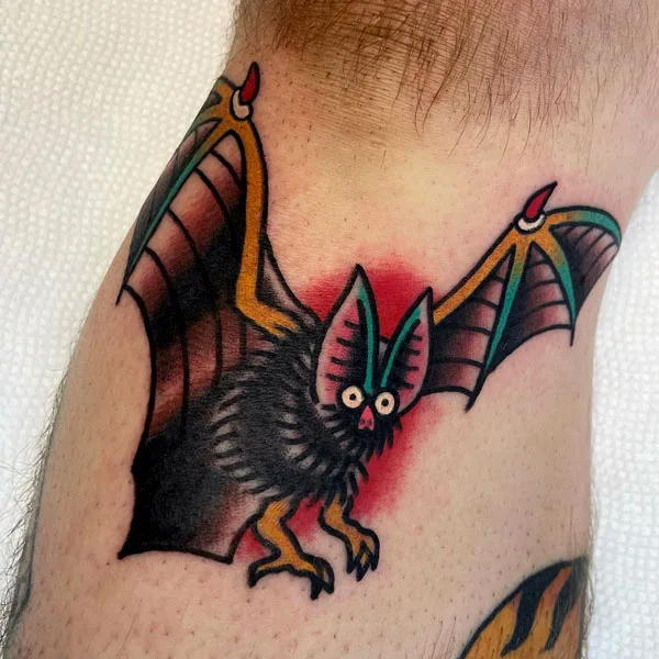 Traditional bat tattoo