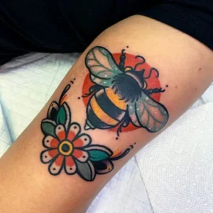 Traditional bee tattoo 1