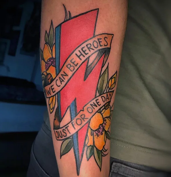 Traditional lightning bolt tattoo 2
