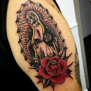 Traditional santa muerte tattoo 1