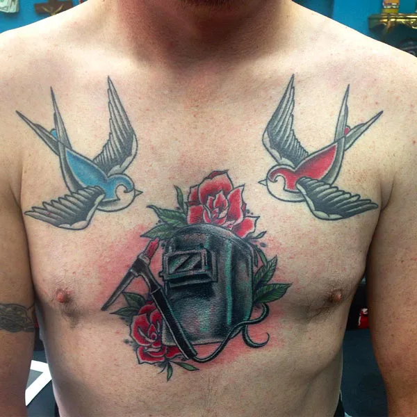 Traditional welding tattoo