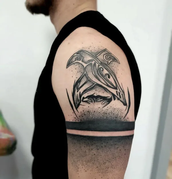 Tribal Raven Tattoo