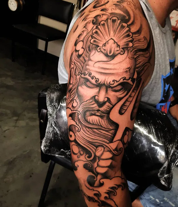 Trident Poseidon Tattoo 2
