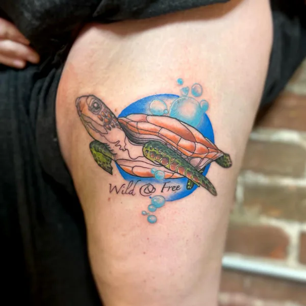Turtle Thigh Tattoo 2