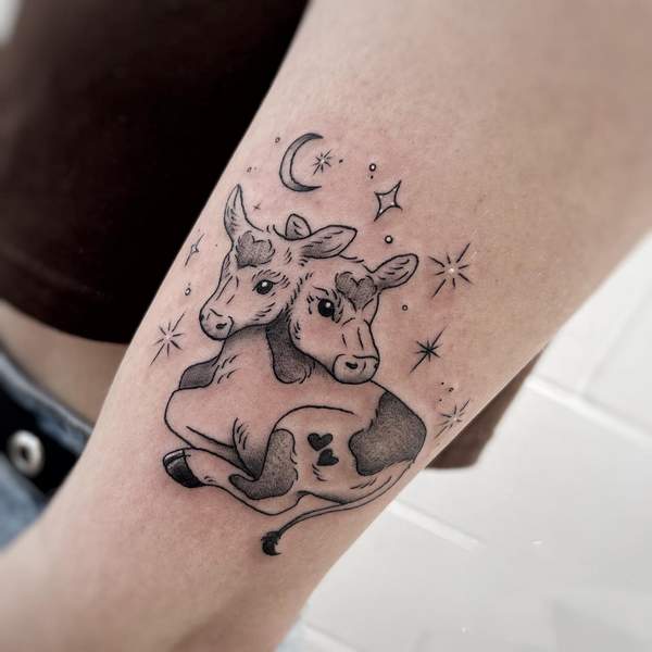 Two Headed Cow Tattoo 1