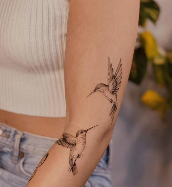 Two Hummingbird Tattoo 2