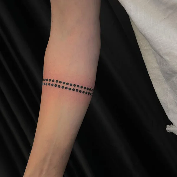 Two Line Dot Tattoo