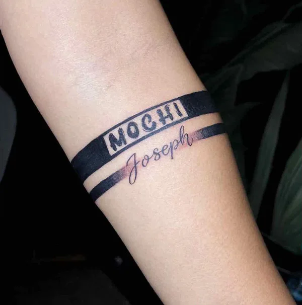 Two Line Name Tattoo